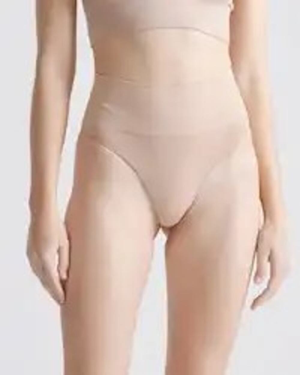 Quince Women's Shaping High-Waisted Thong Panties 3-pk Sand NEW ~ Size M